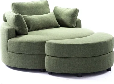 Immagine prodotto di Poltrona Moderna YHL Voyura Q-MYD-2306-LIGHTGREEN Con Pouf Con Contenitore - Verde Chiaro