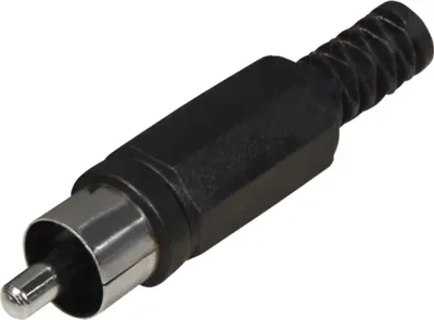 Produktbild von Cinch-Stecker Kunststoffausführung, mit Knickschutz