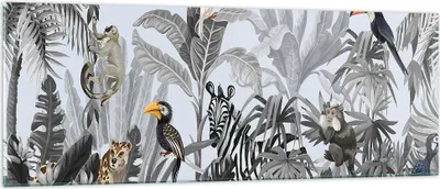 Produktbild von Bilder auf glas - Einteilig - Dschungel Tiere Tukane - 140x50cm - Glasbilder - Wandbilder - Bilder - zum Aufhängen bereit - Wanddekoration aus Glas - Glas Bilder - Wandbild auf Glas - GAB140x50-4662