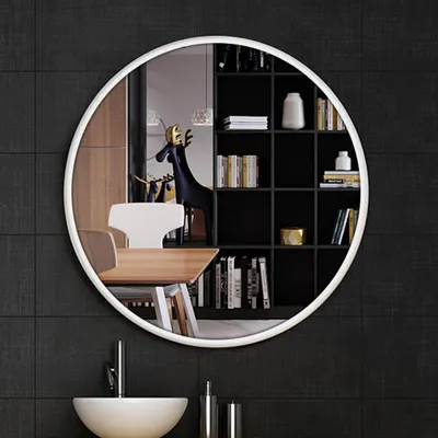 Imagen del producto de Espejo de baño redondo con marco de metal