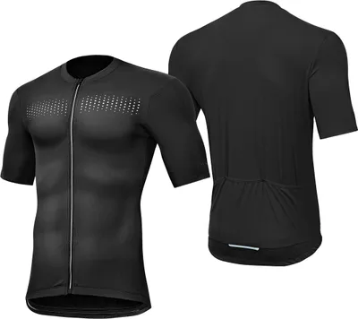 Produktbild von Funktions-Fahrradtrikot, atmungsaktives Sommer Kurzarm E-Bike-Shirt Schwarz Gr. XXXL