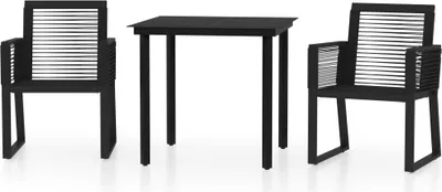 Immagine prodotto di vidaXL Set da pranzo da giardino a 3 pezzi nero