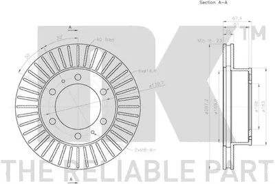 Produktbild von 2x NK Bremsscheibe 3145140 67 5mm 296mm