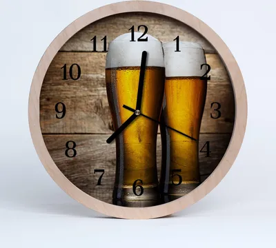 Produktbild von Holzuhr 30fi cm wanduhr - stilvolles Bier
