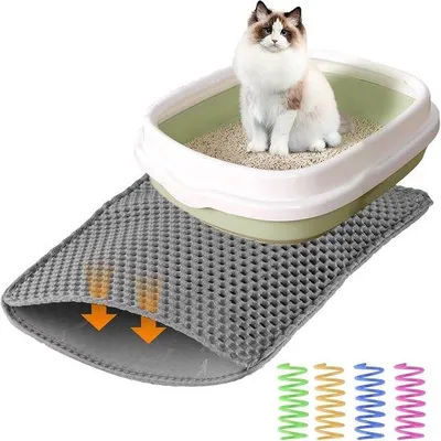 Productafbeelding van Kattenmat - Waterafstotend, 45x30 cm, dubbel honingraatmotief