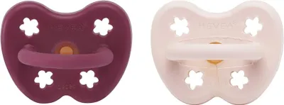 Produktbild von Hevea Schnuller anatomisch ab 3 Monate 2er-Pack Powder Pink + Rosewood