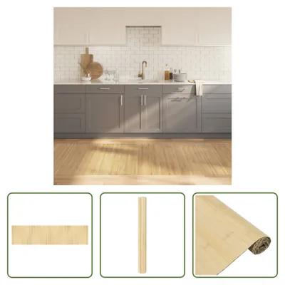 Produktbild von The Living Store Teppich Rechteckig Hell Natur 100x400 cm Bambus