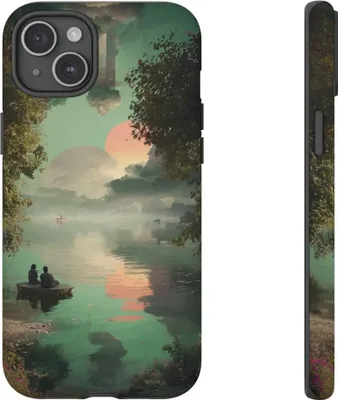 Produktbild von Surrealer Sonnenuntergang am See – Hülle Kompatibel mit iPhone 15 Plus
