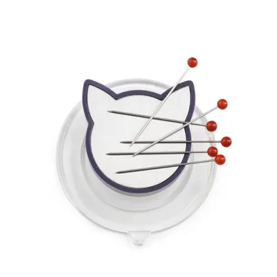 Produktbild von Prym Nadelmagnet Katze, 45 x 45 x 25 mm, Silberfarbig, Transparent, Pflaumenblau