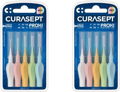 Produktbild von 2x Curasept Proxi Interdentalbürsten 2x 5 Stück 0,6 mm bis 1,1 mm gemischt