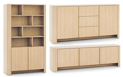 Produktbild von Wohnzimmer-Set BARI Wohnzimmermöbel Setgröße und Farbe wählbar,Eiche Vicenza