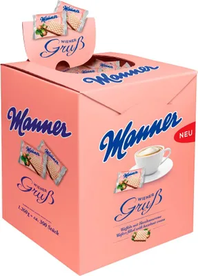 Image de Manner 70102019 Biscuits gaufrés Wiener Gruß - 300 gaufres 4,2g chacune
