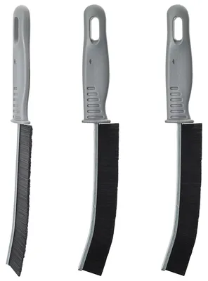 Produktbild von Fugenbürste 3er Set Kunststoff Edelstahl 22x2x1cm Reinigungsbürste für Bad Küche Universalbürste Spaltbürste ultraschmal mit Borsten