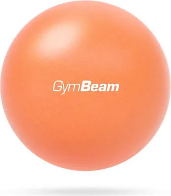 A close-up studio shot of an orange overball with the brand name 'GymBeam' printed on it.