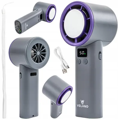 Produktbild von Velano Handlüfter Akku 4000mAh Luftkühler, Ventilator Handlüfter mit stufenlose Regulierung des Luftstroms und LCD Display