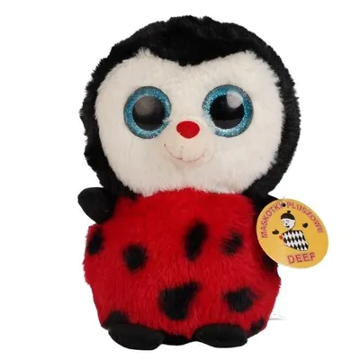 Produktbild von Kuscheltier Marienkäfer mit großen Augen 19cm Plüschtier mit Glitzeraugen