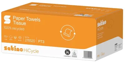 Produktbild von satino by wepa Handtuchpapier HiCycle 250 x 320 mm 2-lagig 24 x 128 Blatt