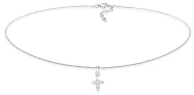 Produktbild von Elli Halskette Damen Choker Kreuz Religion mit Zirkonia Kristallen in 925 Sterling Silber