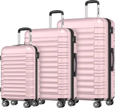 Produktbild von TRVLMORE Kofferset - 3-teilig - 38L Handgepäck + 70L und 110L Aufgabegepäck - Leichtgewicht - Trolley - Reisekoffer Set - Roségold