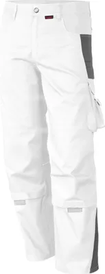 Produktbild von Qualitex Bundhose - strapazierfähige PROfessionals Arbeitshose aus faserverstätktem Gewebe - in Farbe: weiß/grau - Herren: 48 - Damen: 42