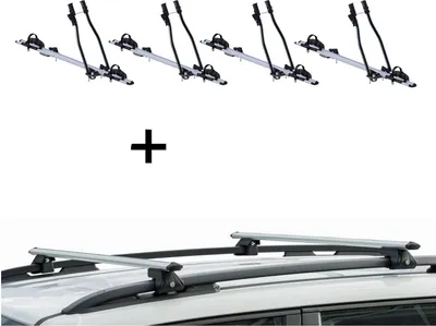 Produktbild von 4x Fahrradträger SAGITTAR + Relingträger CRV135 kompatibel mit Volvo 960 91-98