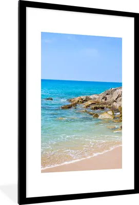 Produktbild von MuchoWow® Gerahmtes Poster Strand - Meer - Tropisch - Sommer 60x90 cm - Poster mit Schwarzem Bilderrahmen Wandposter Rahmen Foto Bilder - Dekoration - Wandposter Wohnzimmer - Hochwertig