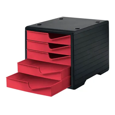 Produktbild von styro Schubladenbox styroswingbox  cranberry 275-8430.2294, DIN A4 mit 5 Schubladen