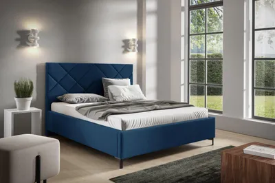 Obrázek produktu pro Čalouněná postel 120x200 ODETA 11 - tmavě modrá
