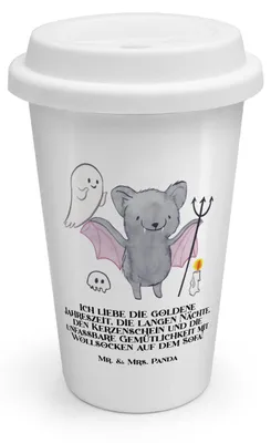 Produktbild von Mr. & Mrs. Panda Kaffeebecher To Go Herbstgemütlichkeit Halloween - Weiß - Geschenk, Feiertag, Coffee Becher, unvergessliche Momente, einzigartige Designs, ToGo, Events