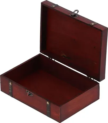 Produktbild von Vintage-Holz-Schatkist mit Schloss - Schmuckkist Schmuckorganisator