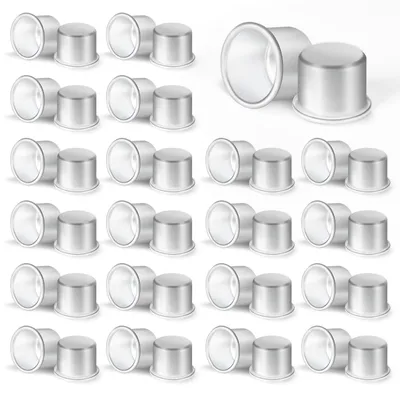 40er Set Kerzenhalter aus Aluminium, Silber, Ø 22 mm