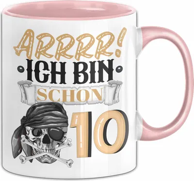 Produktbild von 10. Geburtstag Geschenk Tasse Becher Jungs Pirat Arrrr Ich Bin Schon 10 (Rosa)