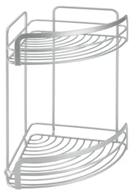 Eckregal mit 2 Etagen 20x20x30 cm, Metall, Silber