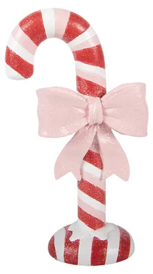 Productafbeelding van Clayre & Eef kerstdecoratie: figuur van een suikerstok, 11x6x20 cm, rood, kunststof