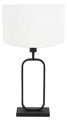 Image de Lampe de table - noir - Stang - lin métal - lampe de chevet - E27 - 4809ZW - Steinhauer