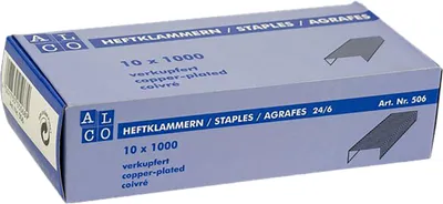 Produktbild von Heftklammern Stahl verkupfert 24/6 VE=10x1000 Stück