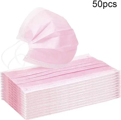 Produktbild von 50PCS Rosa Maske Einwegmaske rosa mundschutz Vliesmasken 3-lagige bequeme Hygienemaske Anti-flu bacteria rosa Schutzmaske Anti-Staub-Mund-Gesichtsmaske【pinker mundschutz】