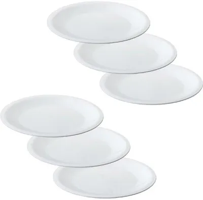 Immagine prodotto di Engelland Set di 6 piatti bianchi Ø 23,5 cm – infrangibili, senza BPA, lavabili in lavastoviglie
