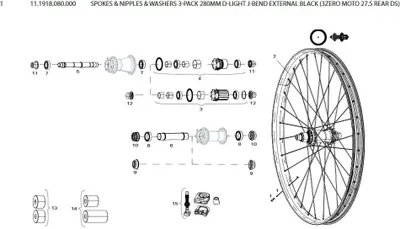 Immagine prodotto di Zipp D-light J-bend Raggi esterni 3 unità Nero 280 mm Nero 280 mm