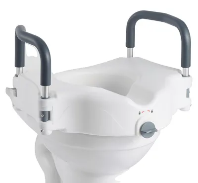 Immagine prodotto di VEVOR Rialzo per WC Rialzo per WC con braccioli imbottiti, portata 136 kg e altezza di sollevamento 127 mm, sedile WC rialzato per anziani, disabili e donne in gravidanza