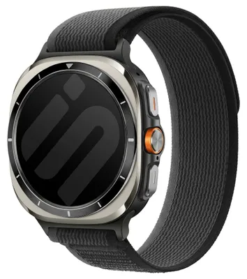Produktbild von Strap-it Trail Nylon-Armband passend für Samsung Galaxy Watch Ultra 2 (2026) / Ultra (2024/2025) - Schwarz/Grau