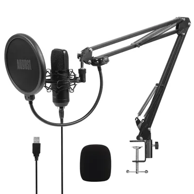 Produktbild von USB Gaming Studio Kondensatormikrofon Unidirektional Professionelles Setup - August REC100B