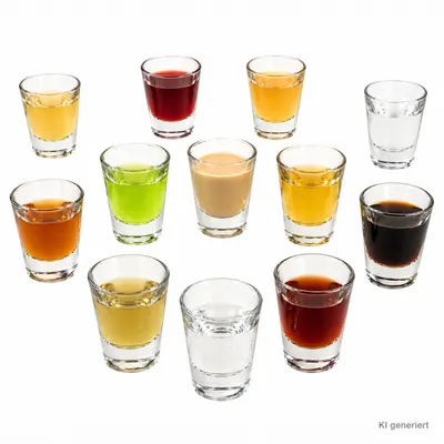 Zdjęcie produktu dla 12 sztuk kieliszków do sznapsa z motywem Wiednia, 2 cl, kieliszki do shotów, Pinnchen, Stamper, likier, bar, impreza