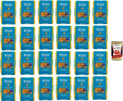 Produktbild von De Cecco Pennoni Rigati N°39, 100% Italienisch Pasta Nudeln 24x 500g + Italian Gourmet Polpa 400g