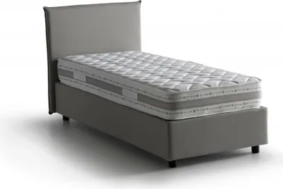 Produktbild von Einzelbett Daugell, Containerbett mit Stoffbespannung, 100%  Italy, Seitliche–ffnung, inklusive Matratze Cm 80x190, Grau