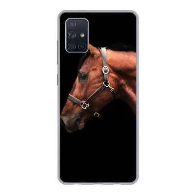 Produktbild von MuchoWow® Handyhülle Schutzhülle Hülle für Samsung Galaxy A71 Pferd - Leicht - Halfter Silikon Softcase Handy Hülle - Kartenbesitzer