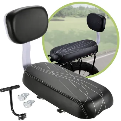 Produktbild von Dayshake Fahrradsitz Rücksitz - Mit Rückenlehne, Armlehne und Fußstützen - Fahrradsitz Hinten - Gepäckträgerkissen