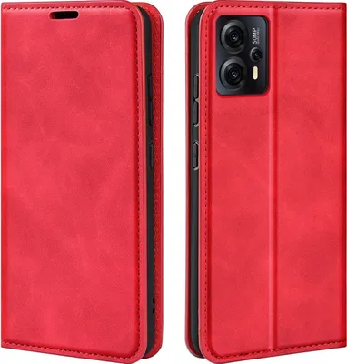 Produktbild von Mobigear Retro Slim  Motorola Moto E13 Hülle Klapphülle Geldbörse - Rot