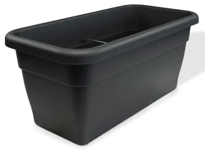 Produktbild von Pflanztrog anthrazit, Kunststoff (PP), 50x25 cm, 22 cm hoch, mit Entwässerungslöchern, 16L Volumen