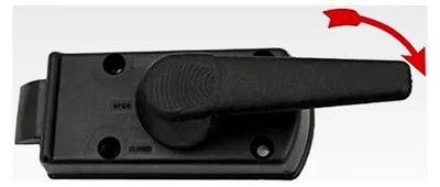 Produktbild von Türschloss Innenschloss Türriegel für Wohnwagen Wohnmobil Caravan Boot schwarz linksdrehend